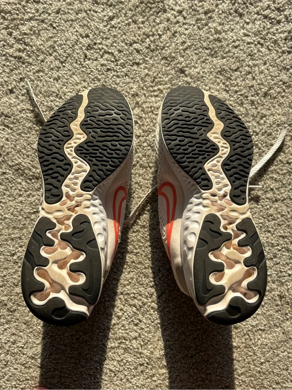 Nike Women's Cream Athletic Sneakers with Coral Accents